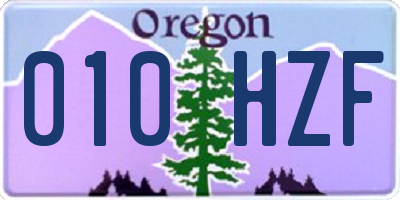 OR license plate 010HZF