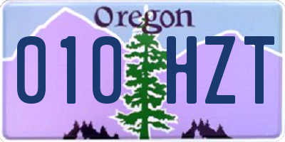 OR license plate 010HZT