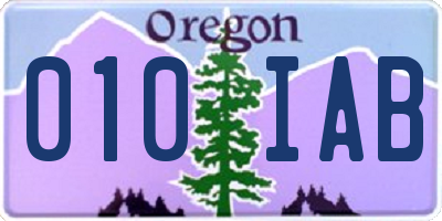 OR license plate 010IAB