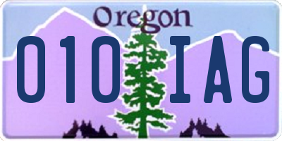 OR license plate 010IAG