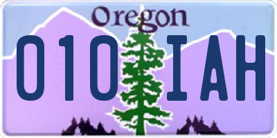 OR license plate 010IAH