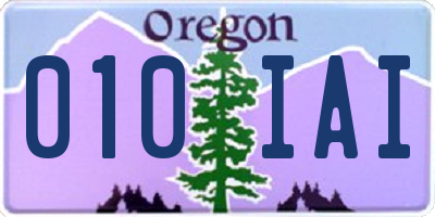 OR license plate 010IAI