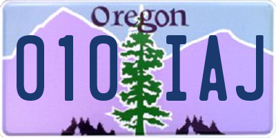 OR license plate 010IAJ