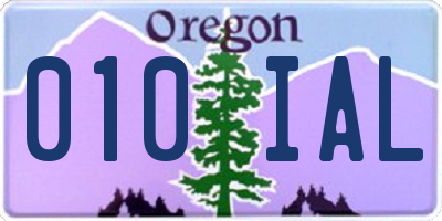 OR license plate 010IAL