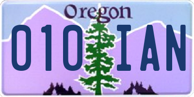 OR license plate 010IAN