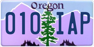 OR license plate 010IAP