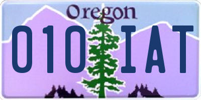 OR license plate 010IAT