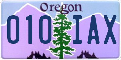 OR license plate 010IAX