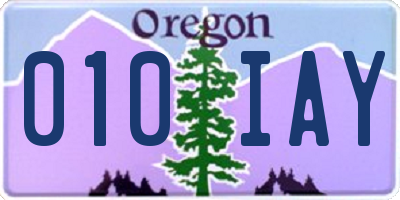 OR license plate 010IAY