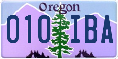 OR license plate 010IBA