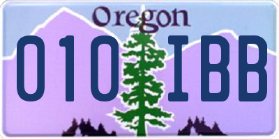 OR license plate 010IBB