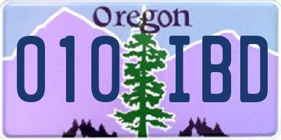 OR license plate 010IBD