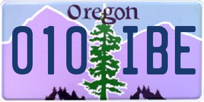 OR license plate 010IBE