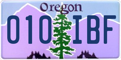 OR license plate 010IBF