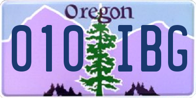 OR license plate 010IBG