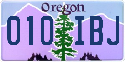 OR license plate 010IBJ
