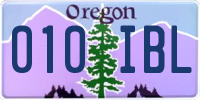 OR license plate 010IBL