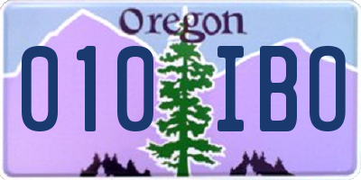 OR license plate 010IBO