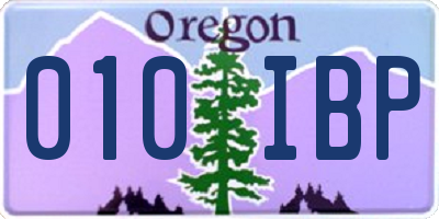 OR license plate 010IBP