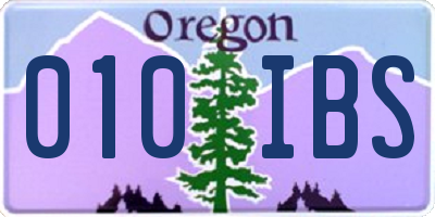 OR license plate 010IBS