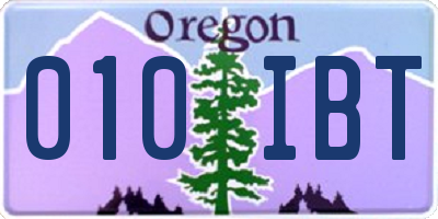 OR license plate 010IBT
