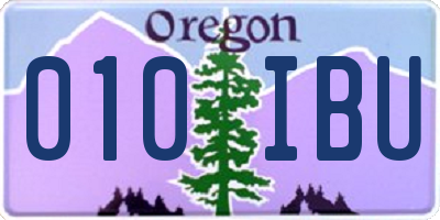 OR license plate 010IBU