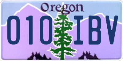 OR license plate 010IBV