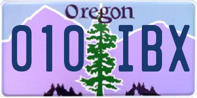OR license plate 010IBX