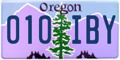 OR license plate 010IBY