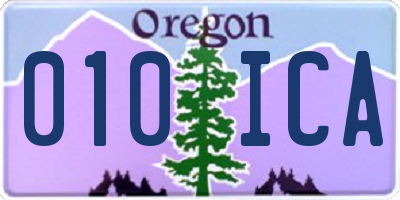 OR license plate 010ICA