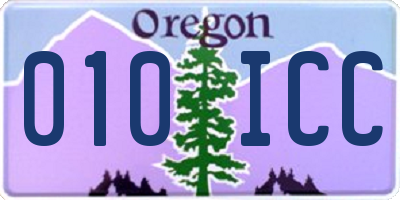 OR license plate 010ICC