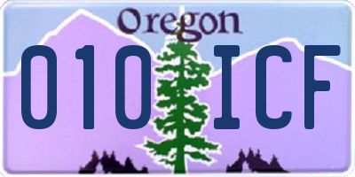 OR license plate 010ICF