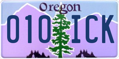 OR license plate 010ICK