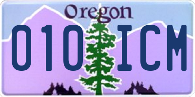 OR license plate 010ICM