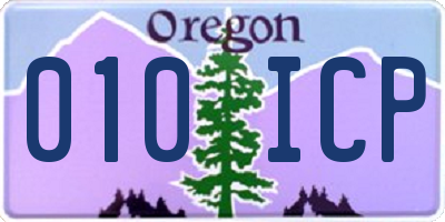 OR license plate 010ICP