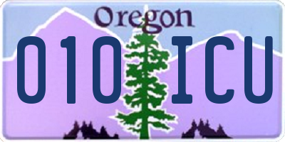 OR license plate 010ICU