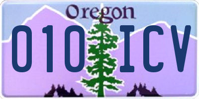OR license plate 010ICV