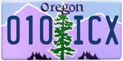 OR license plate 010ICX