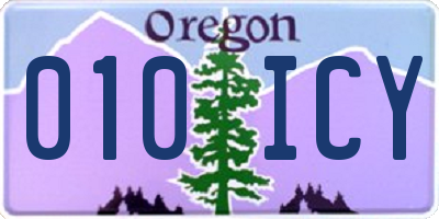 OR license plate 010ICY