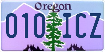 OR license plate 010ICZ