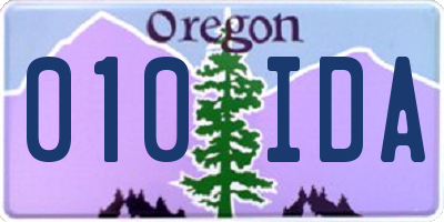 OR license plate 010IDA