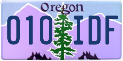 OR license plate 010IDF