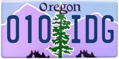 OR license plate 010IDG