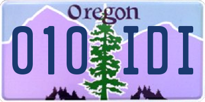 OR license plate 010IDI