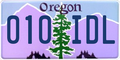 OR license plate 010IDL
