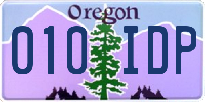 OR license plate 010IDP