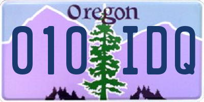 OR license plate 010IDQ