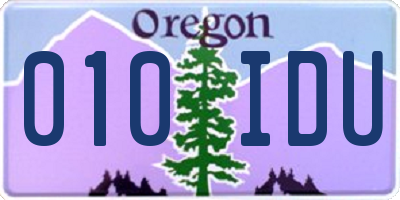 OR license plate 010IDU
