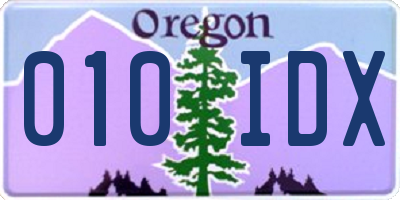 OR license plate 010IDX