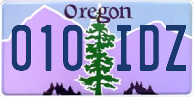 OR license plate 010IDZ